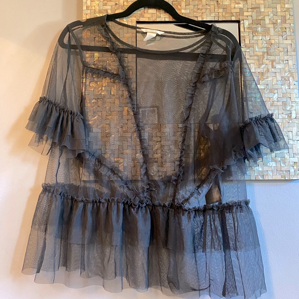 Black mesh top // SZ M